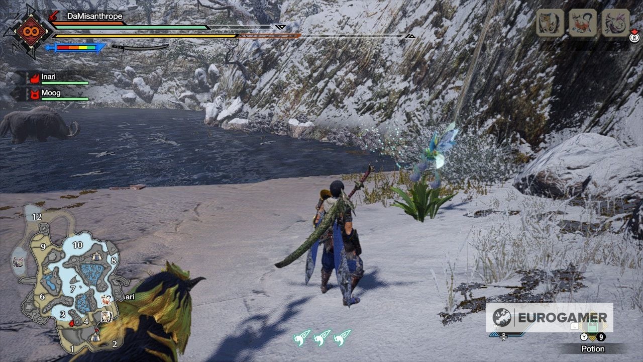 Where to find Great Wirebugs and Jewel lilies locations in Monster